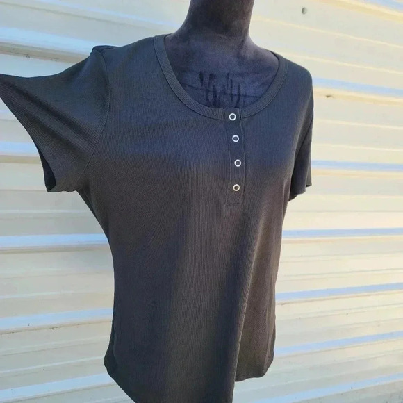 NWOT Women's RB5842 Black Snap Stretch Polyester T-Shirt Plus 2XL XXL - Picture 6 of 8